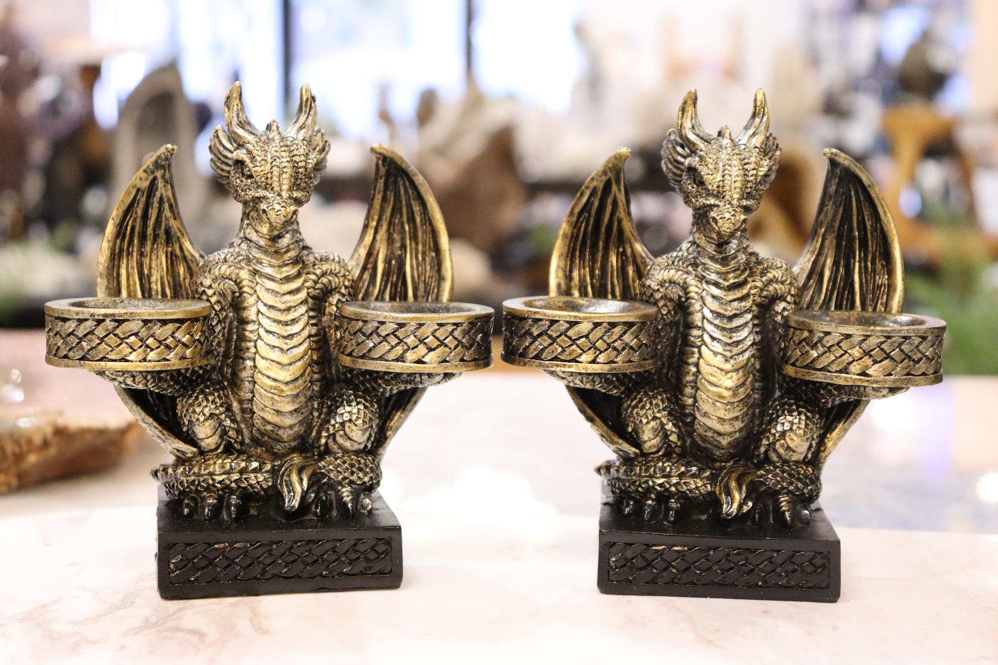 Dragon Golden Double Sphere Holder
