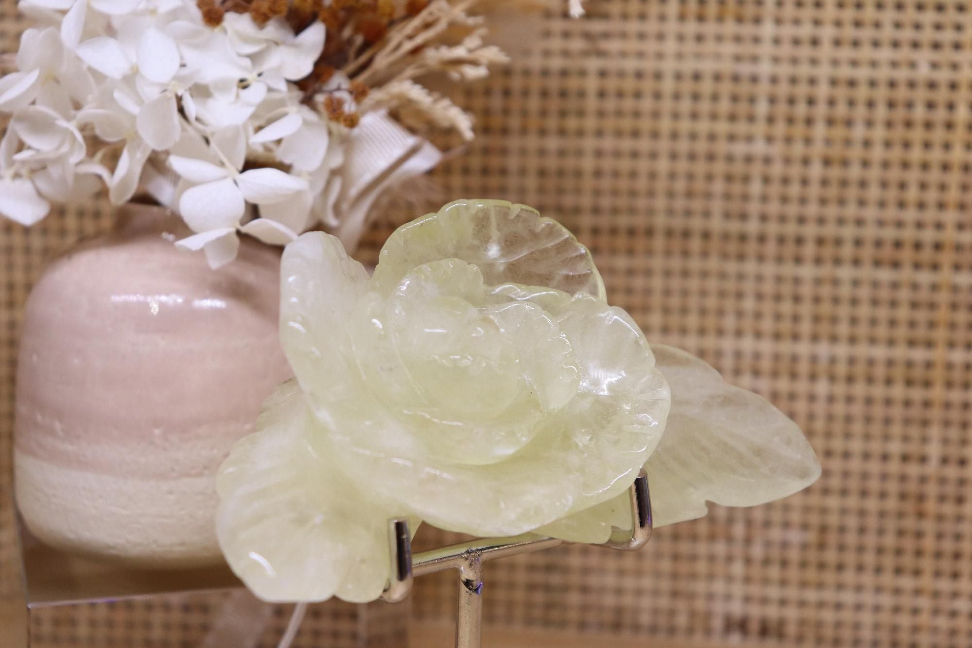 Citrine Flower Carving + Stand | 185g