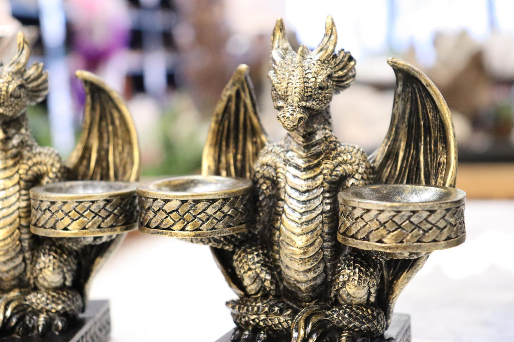 Dragon Golden Double Sphere Holder