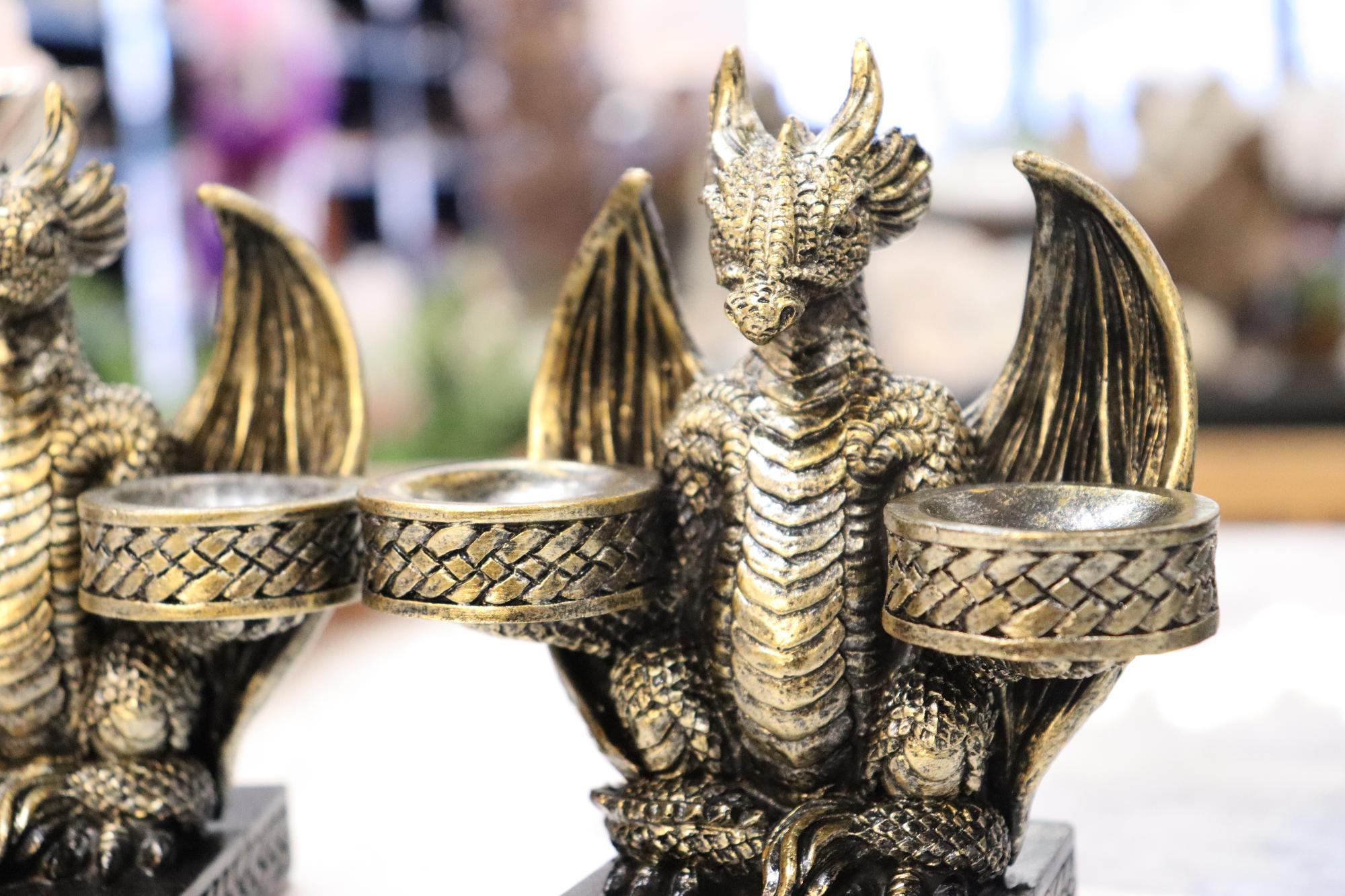 Dragon Golden Double Sphere Holder