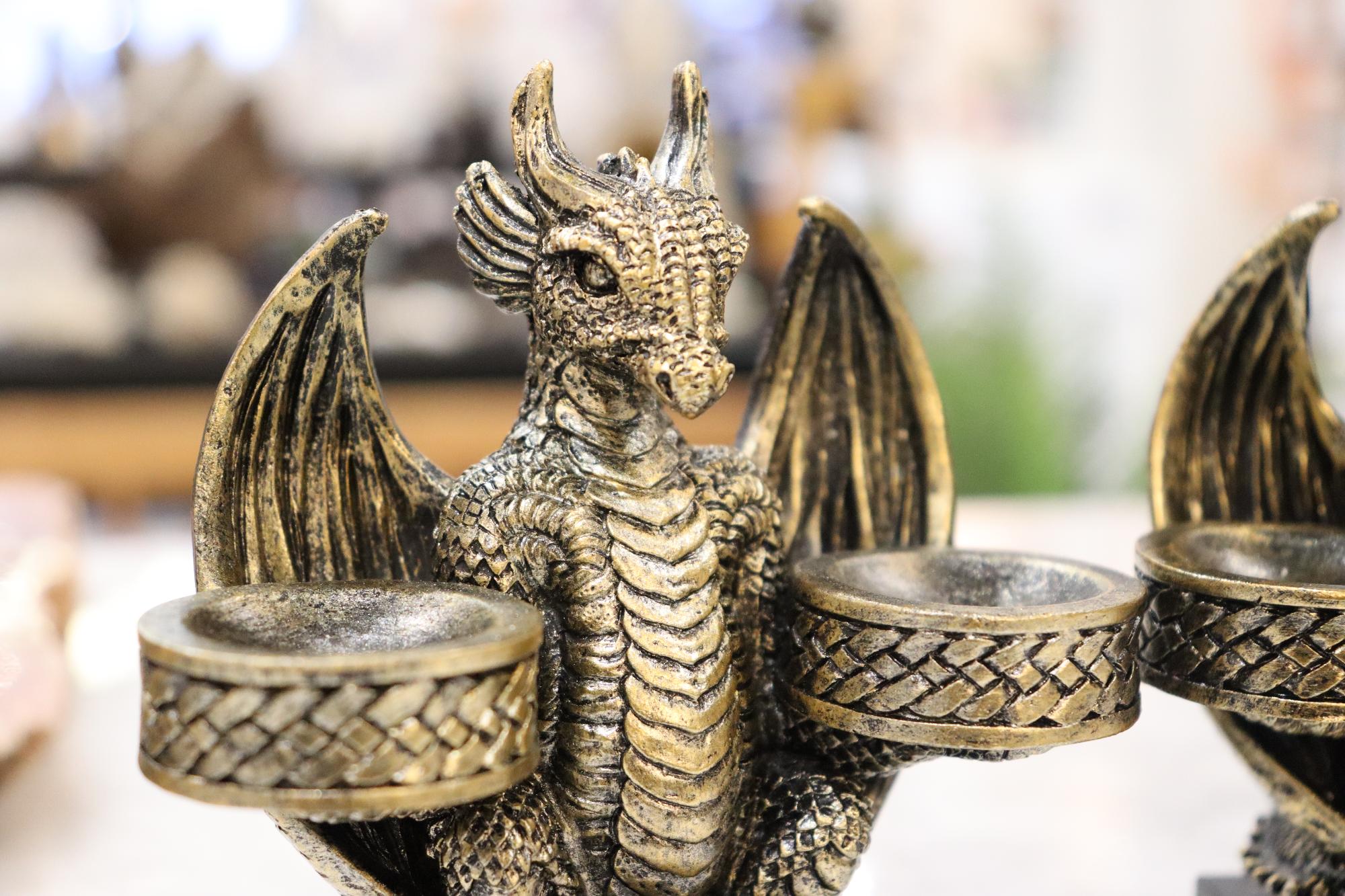 Dragon Golden Double Sphere Holder