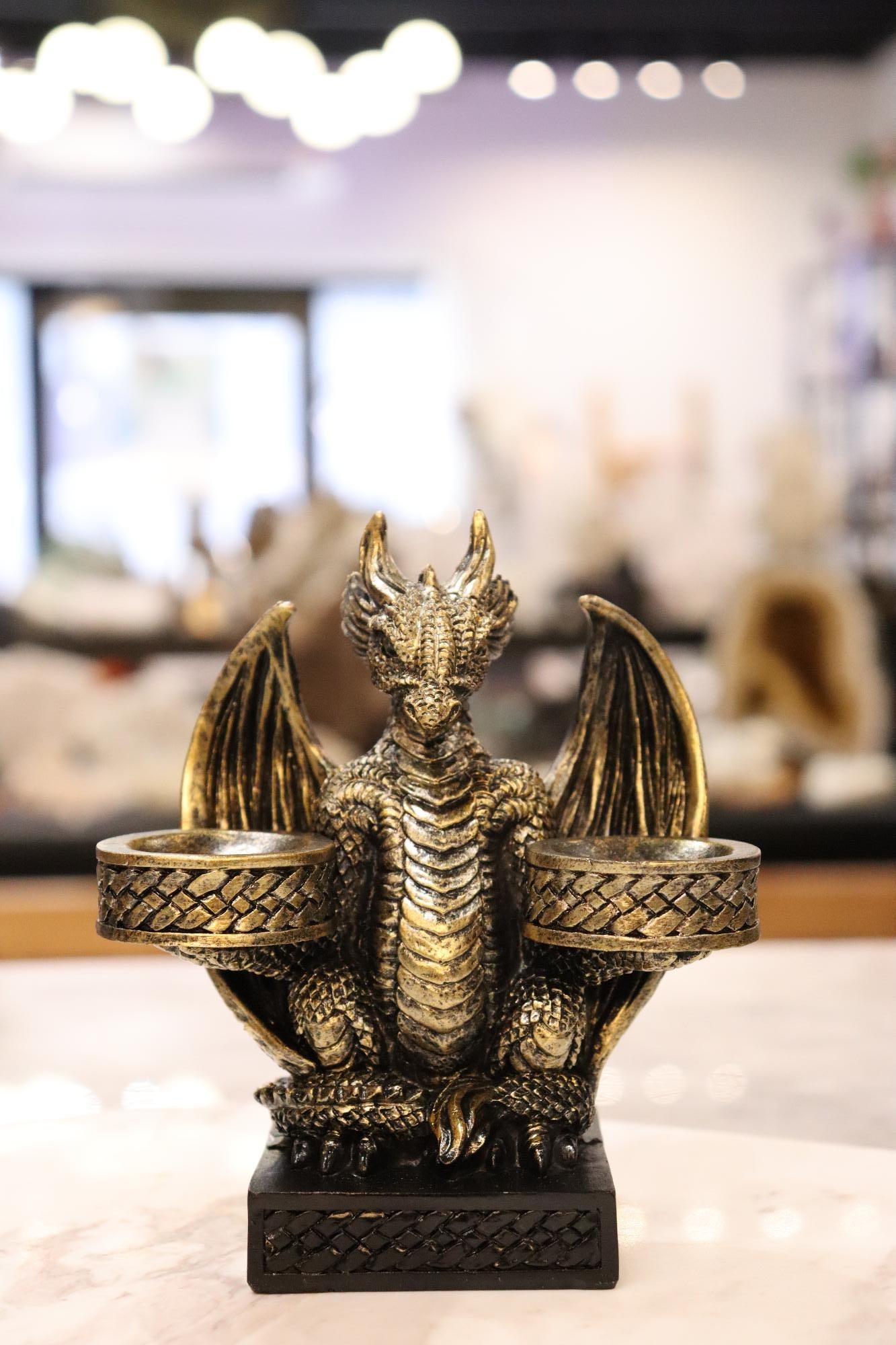Dragon Golden Double Sphere Holder