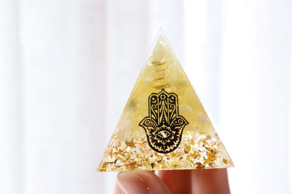 Orgonite Pyramid | Citrine & Clear Quartz