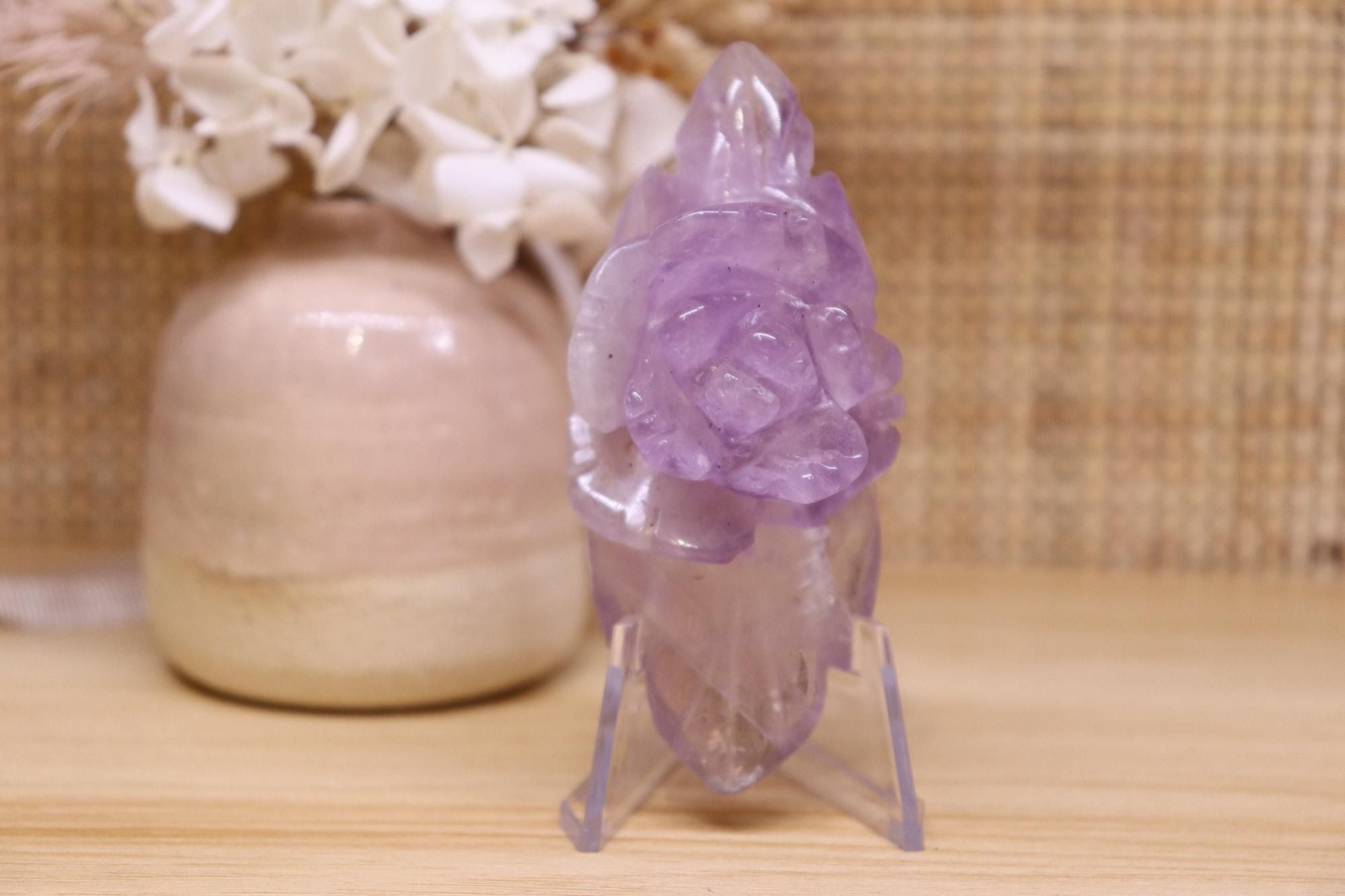 Amethyst Flower Caring + Stand | 76g