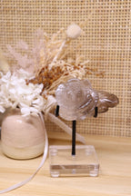 Smokey Quartz Flower Carving + Stand | 119g