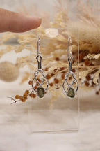 Moldavite Earring Set | Knot Set
