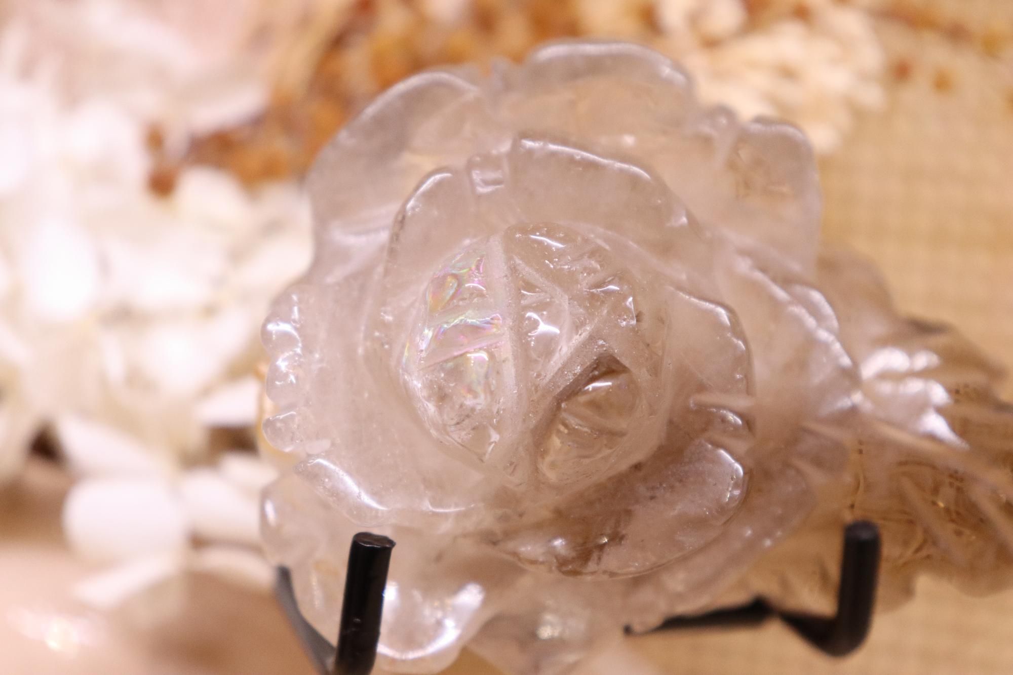Smokey Quartz Flower Carving + Stand | 119g