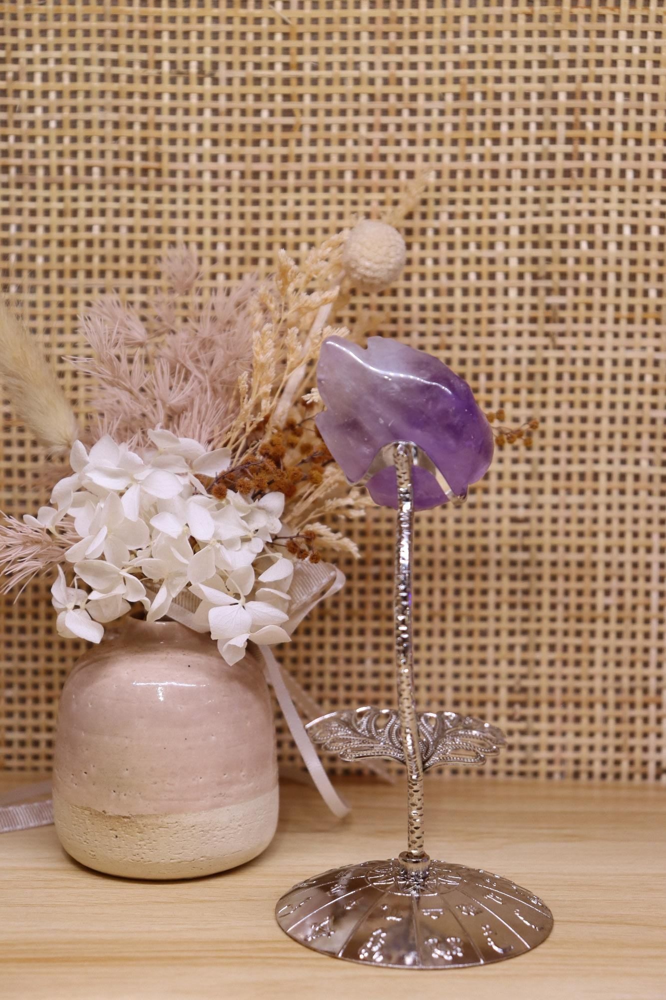 Amethyst Flower Carving + Stand | 63g