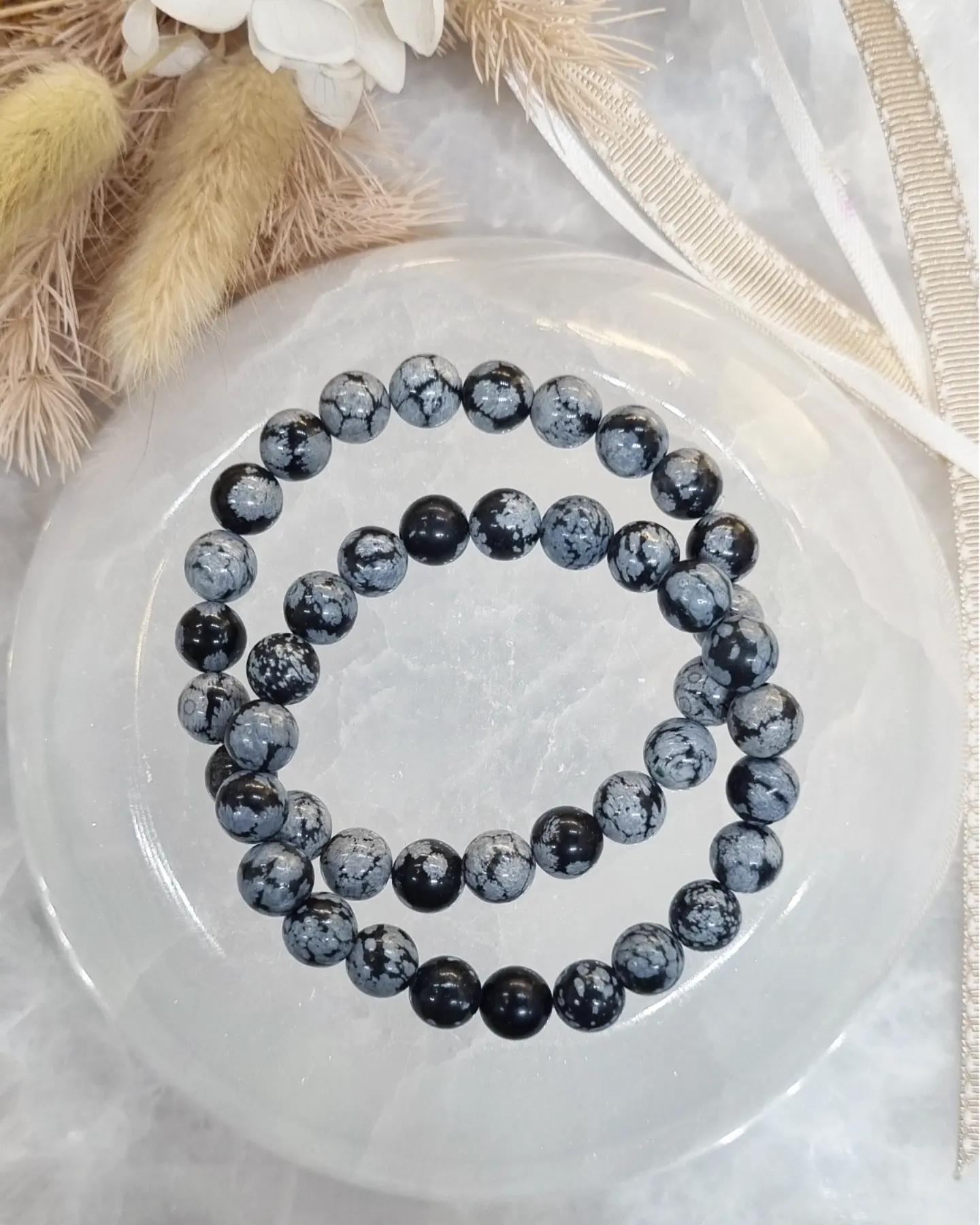 Snowflake Obsidian Bracelet | 8mm