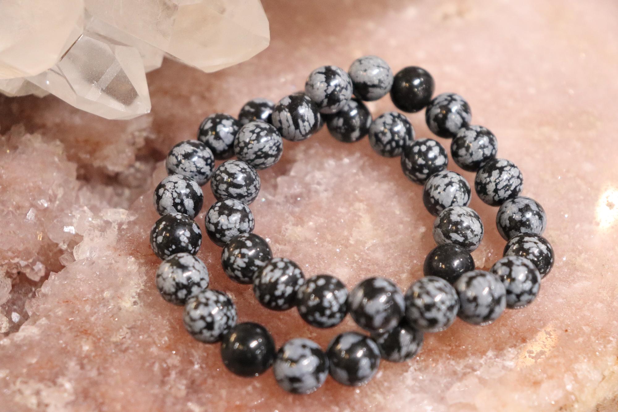 Snowflake Obsidian Bracelet | 10mm