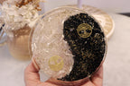 Orgonite Charging Plate | Selenite & Black Obsidian | Tree Of Life Symbol