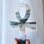 Ankh Carving | Moss Agate