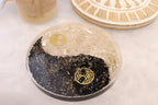 Orgonite Charging Plate | Selenite & Black Obsidian | Tree Of Life Symbol