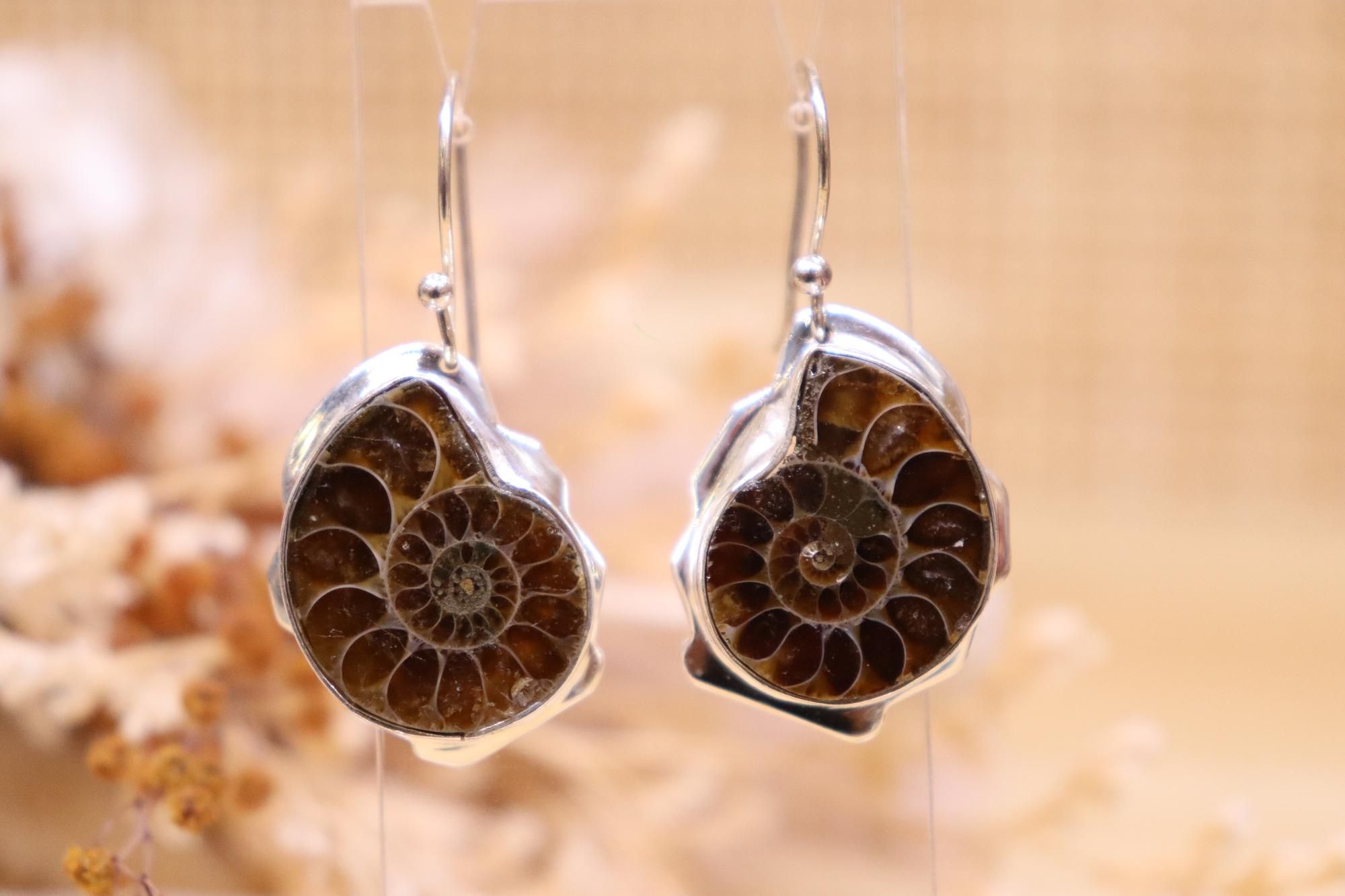 Ammonite Earrings | Hook Dangle