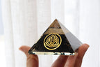 Orgonite Pyramid | Shungite & Clear Quartz | Triquetra Symbol