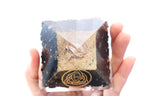 Orgonite Pyramid | Shungite & Clear Quartz | Triquetra Symbol