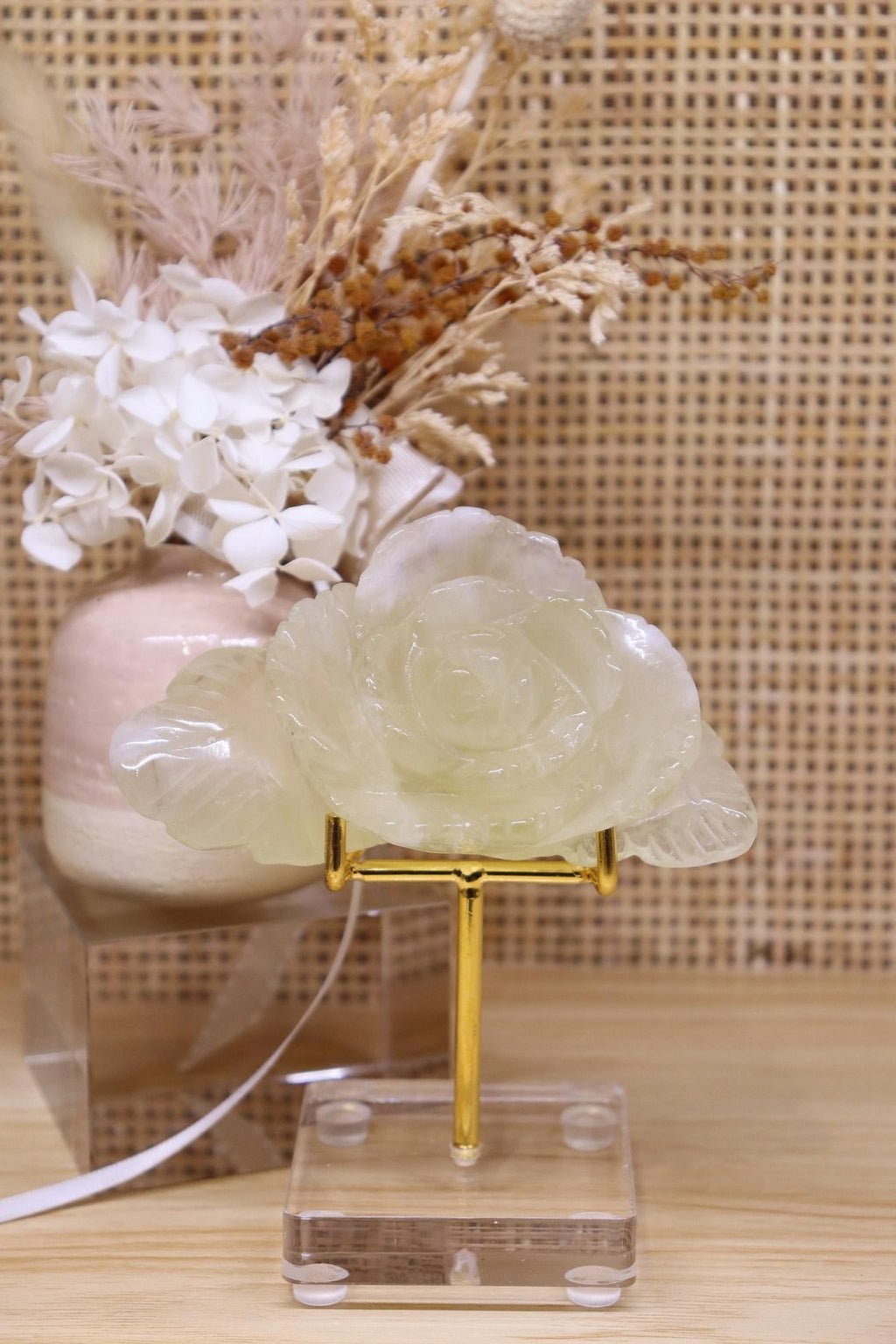 Citrine Flower Carving + Stand | 200g