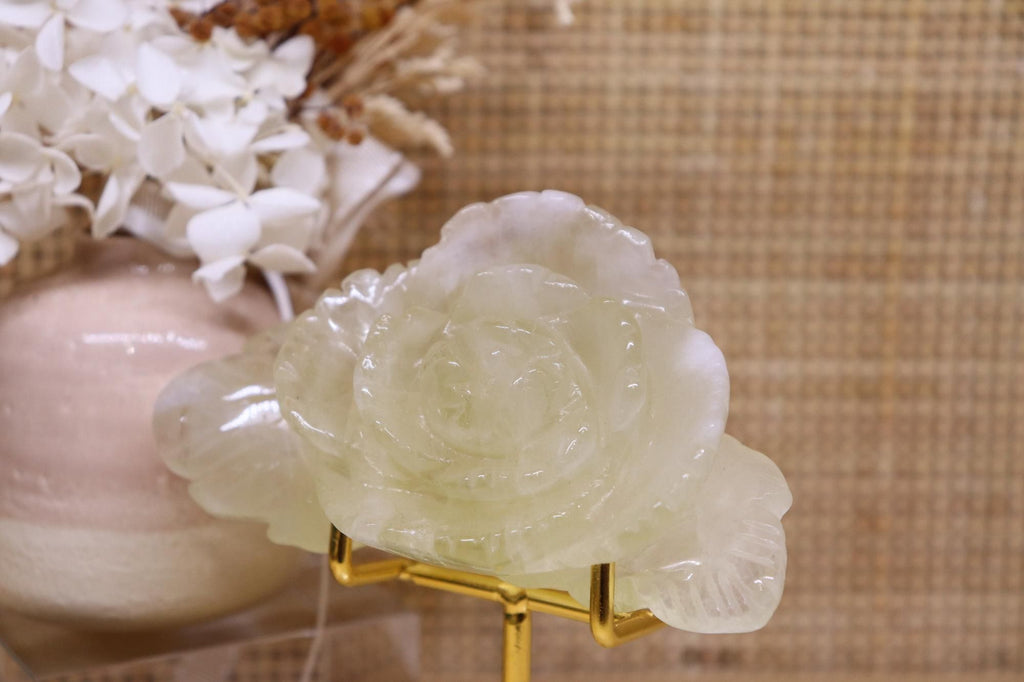 Citrine Flower Carving + Stand | 200g