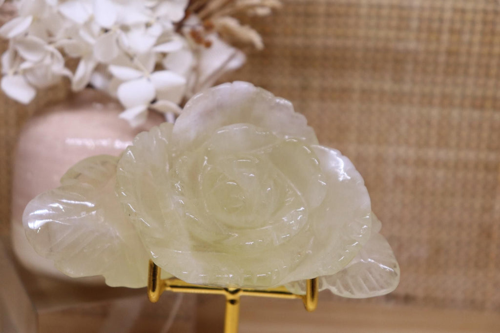 Citrine Flower Carving + Stand | 200g