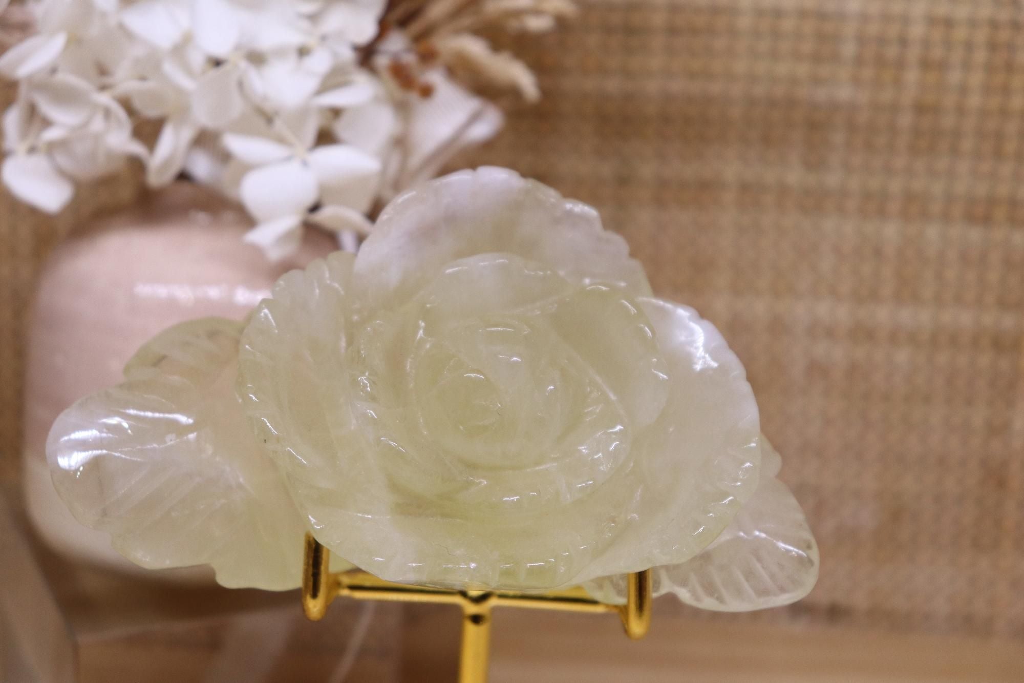 Citrine Flower Carving + Stand | 200g