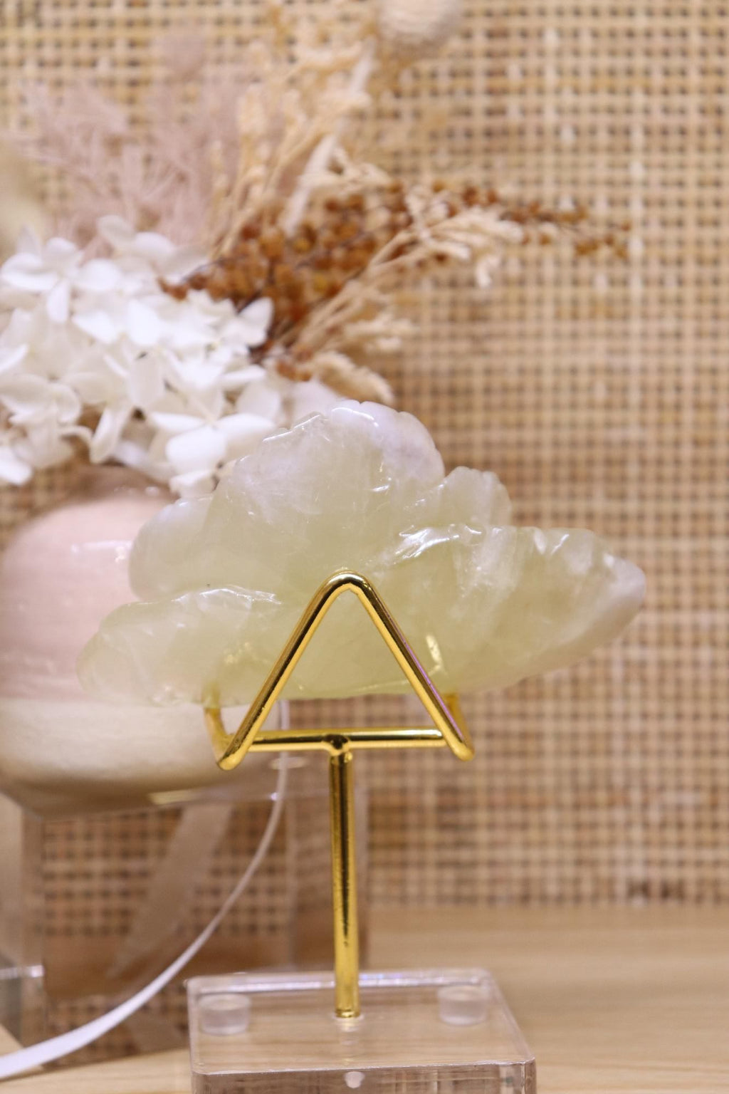Citrine Flower Carving + Stand | 200g