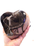 Septarian Heart + Black Metal Stand | 2.65kg