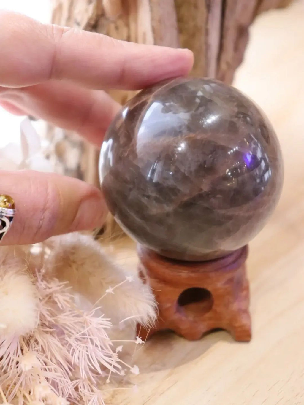 Black Moonstone Sphere + Stand | 230g