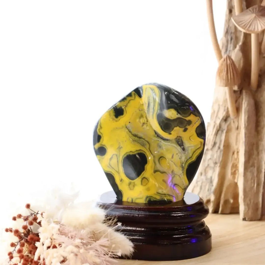 Bumble Bee Jasper Free-Form + Stand | 324g