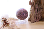 Rhodonite + Smokey Quartz Sphere + Stand | 618g