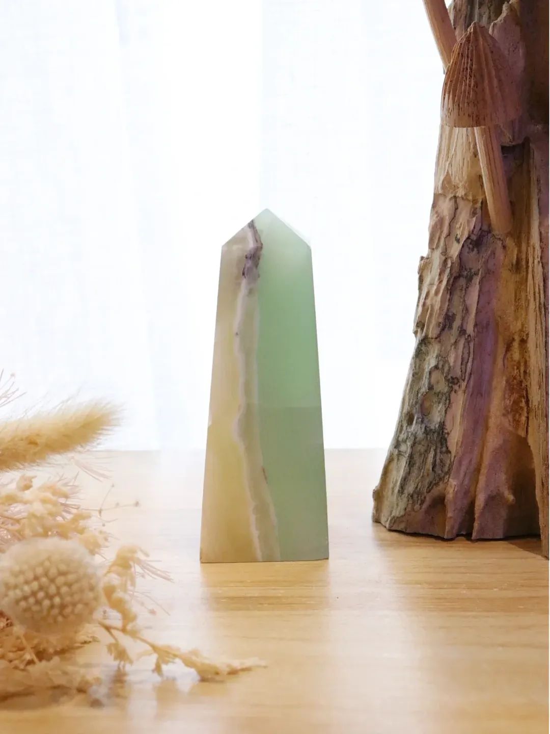 Green Calcite Point (Fingerprint) | 187g