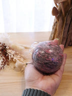 Rhodonite + Smokey Quartz Sphere + Stand | 618g