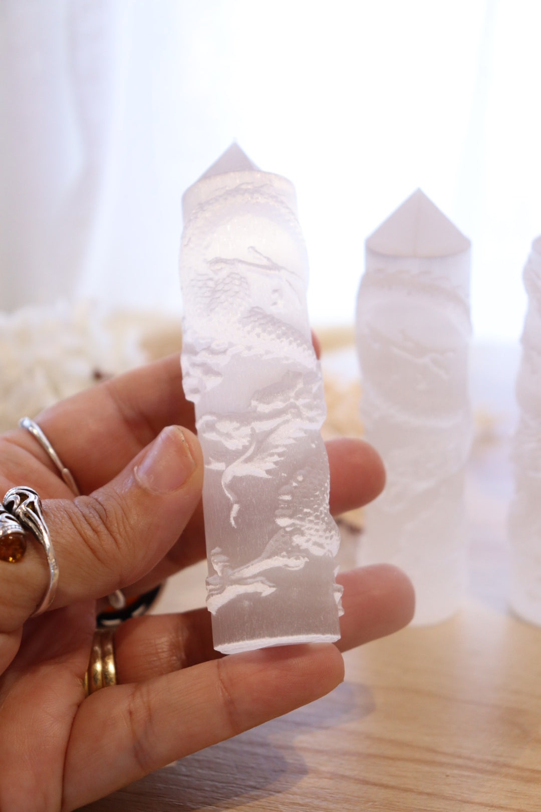 Selenite Point | Dragon