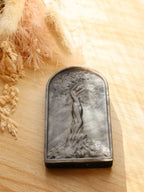 Silver Obsidian Tree of Life Carving