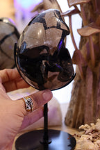 Septarian Egg + Black Metal Stand | 1.065kg