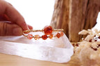 Double Wrap Gold Wire Bangle | Fire Quartz