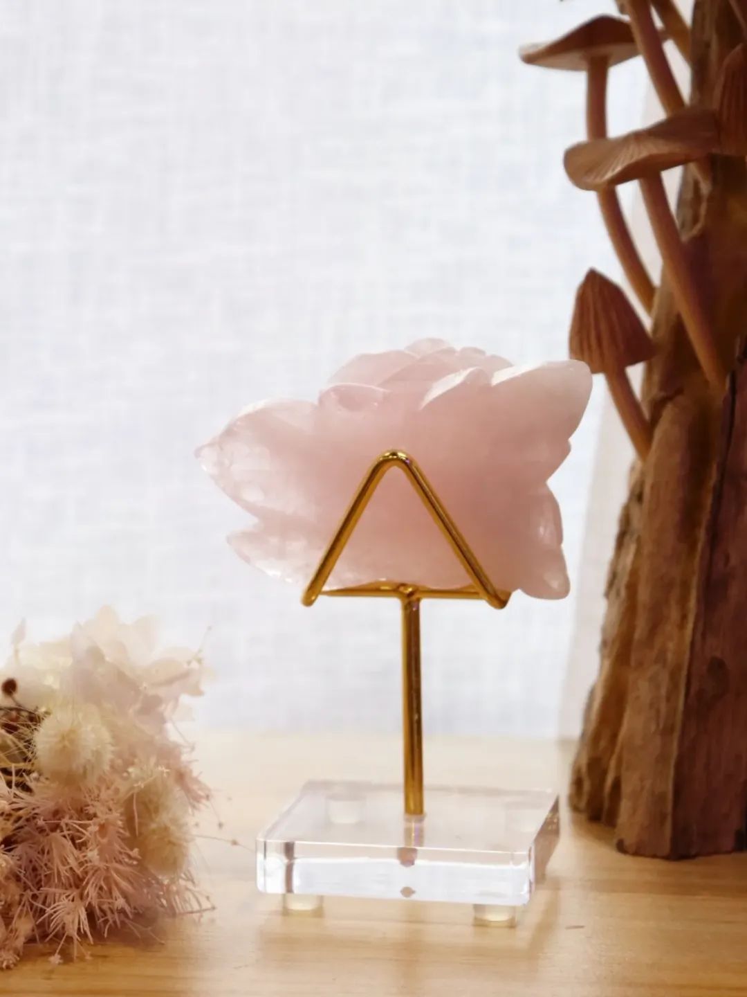 Rose Quartz Rose Carving + Stand | 268g