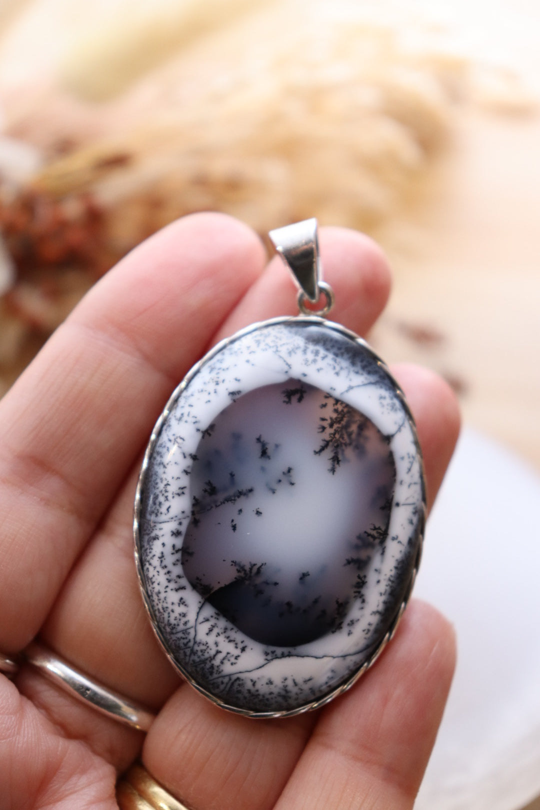 Dendritic Agate Pendant | Oval