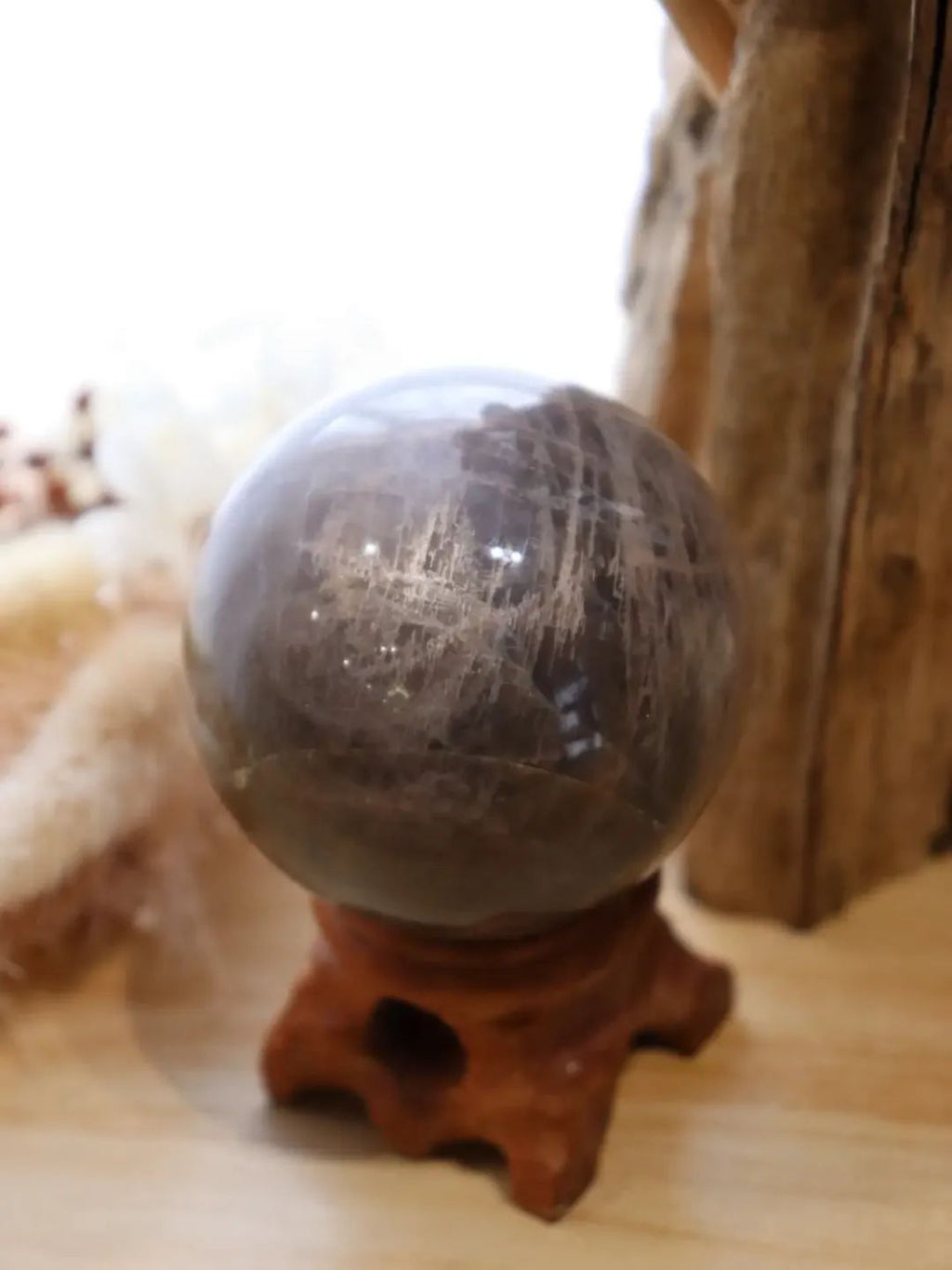 Black Moonstone Sphere + Stand | 230g