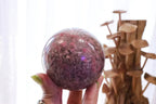 Rhodonite + Smokey Quartz Sphere + Stand | 618g