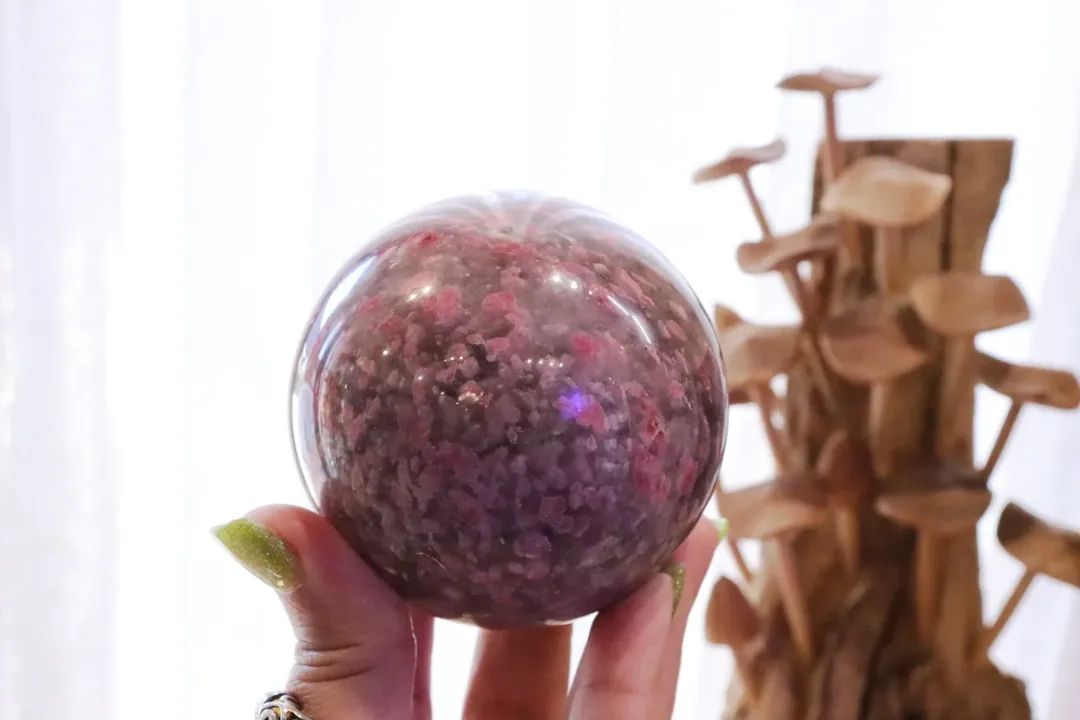 Rhodonite + Smokey Quartz Sphere + Stand | 618g
