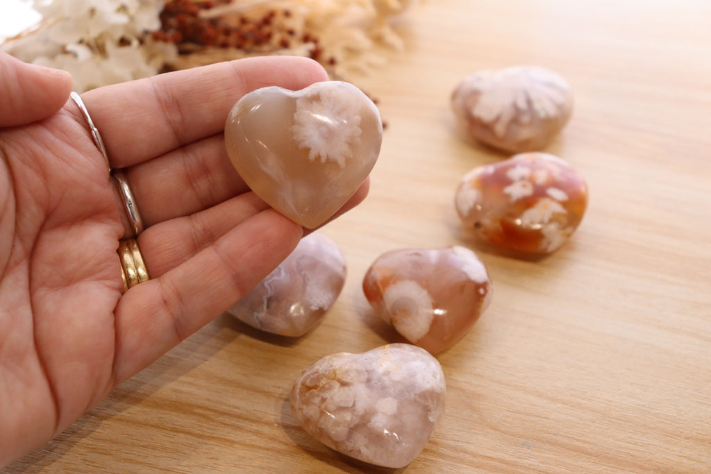Flower Agate Heart