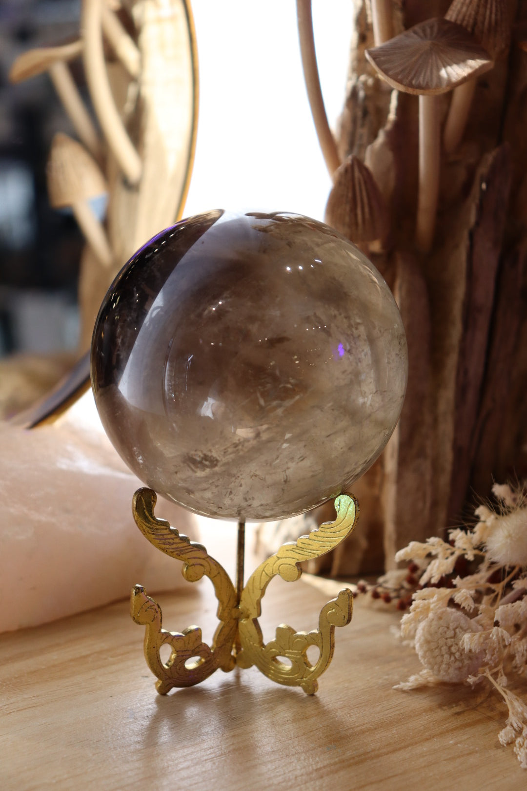 Smokey Quartz Sphere + Stand | 780g