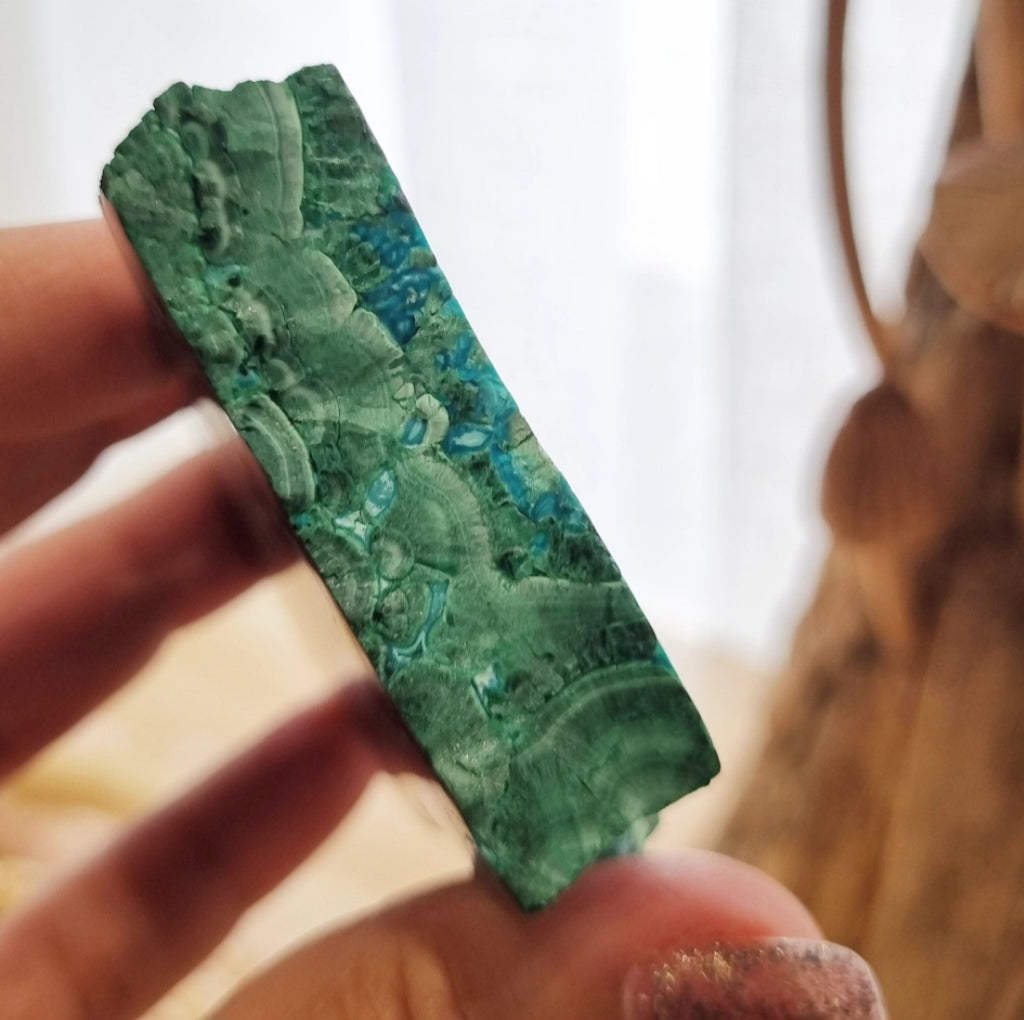 Chrysocolla & Malachite Slab + Stand | 147g