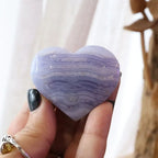 Blue Lace Agate Heart + Stand | 58g