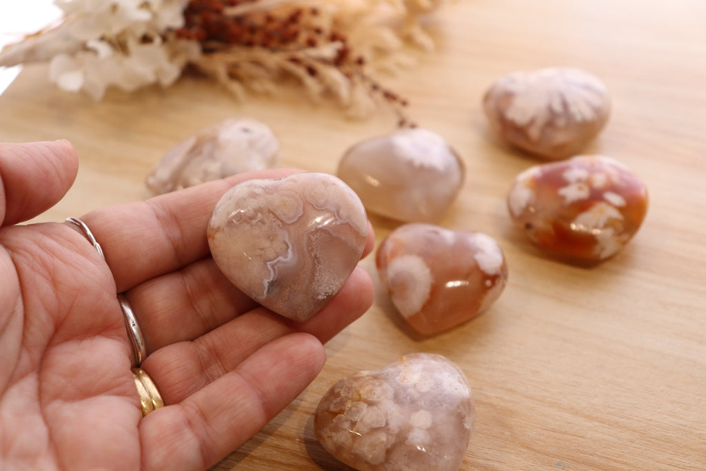 Flower Agate Heart