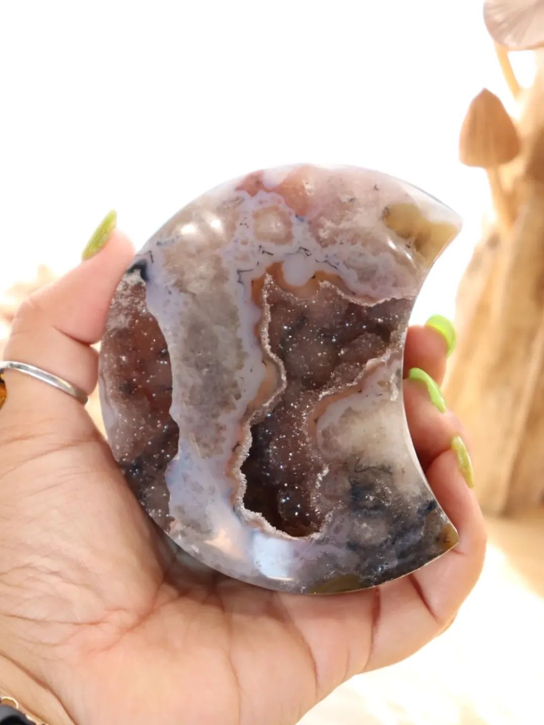 Druzy Agate Moon