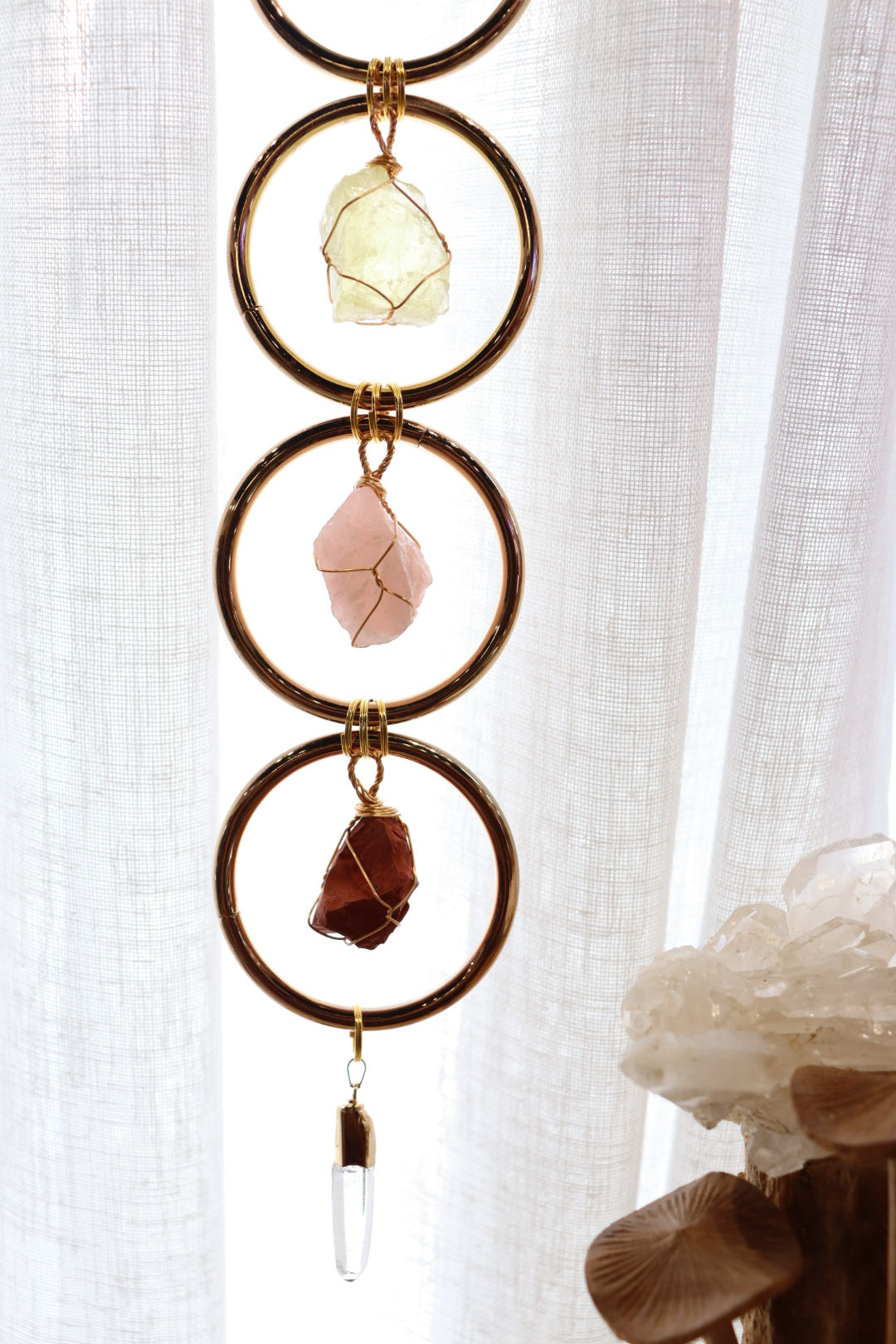 Seven Sacred Crystal Hanger | Gold