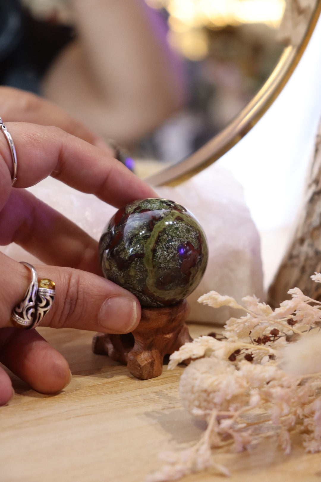 Dragon's Blood Jasper Sphere + Stand | 98g