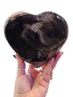 Septarian Heart + Black Metal Stand | 2.65kg