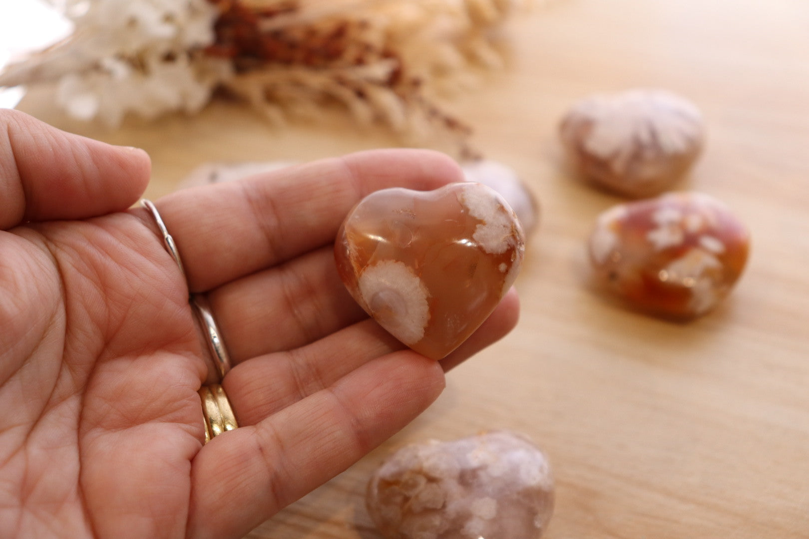 Flower Agate Heart